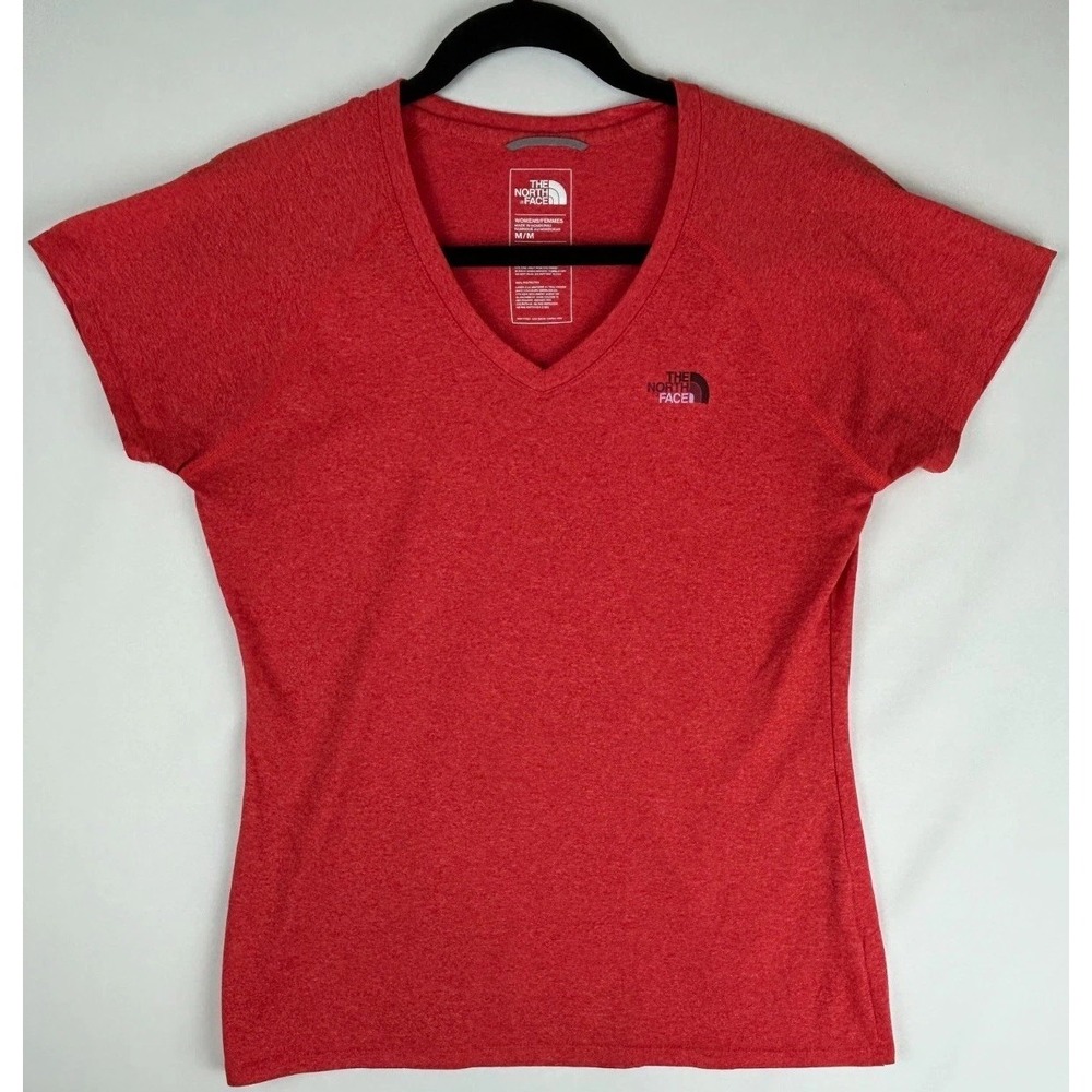 The North Face Red V-Neck Short Sleeve T-Shirt M